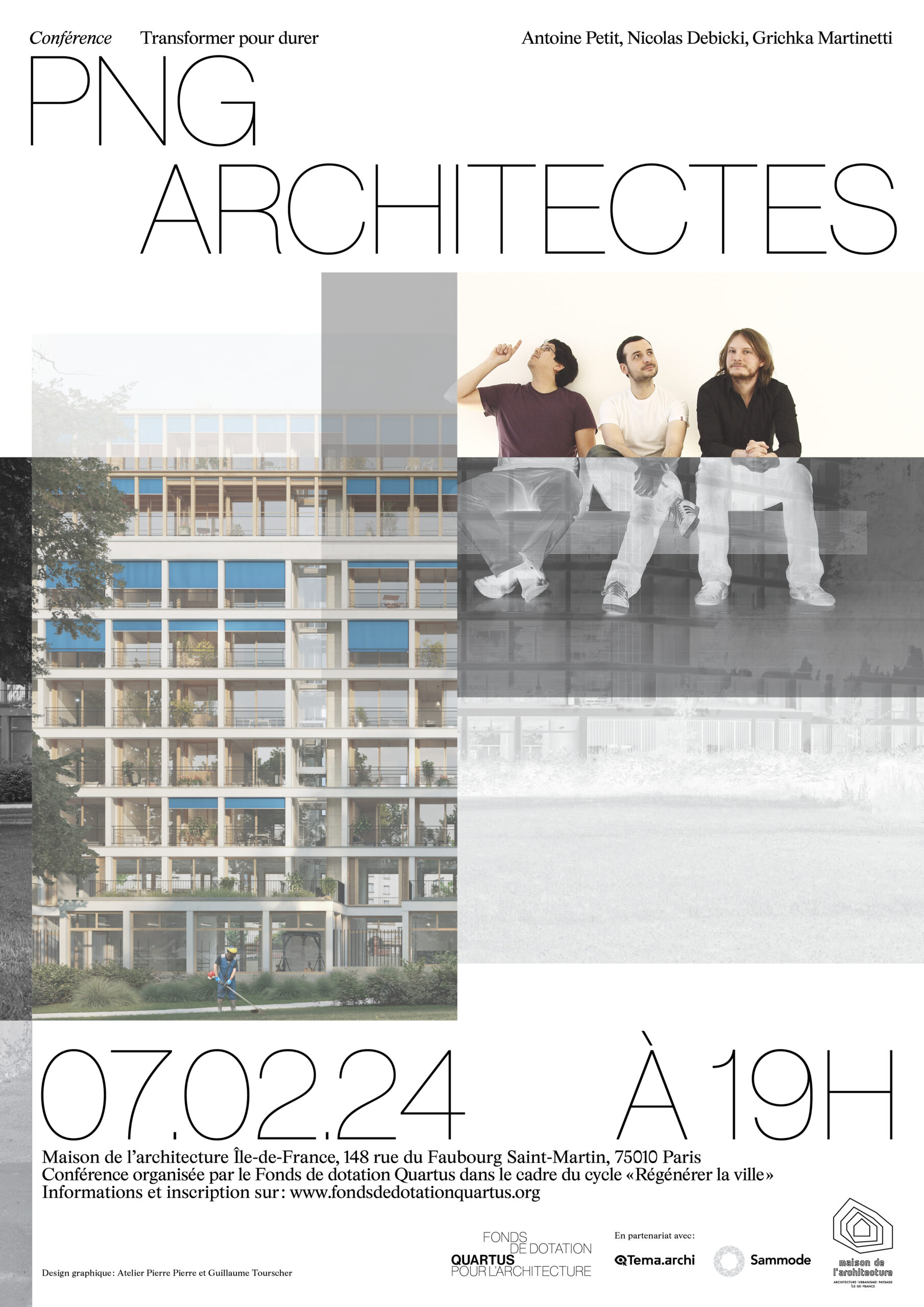 Affiche conférence PNG Architectes : Transformer pour durer