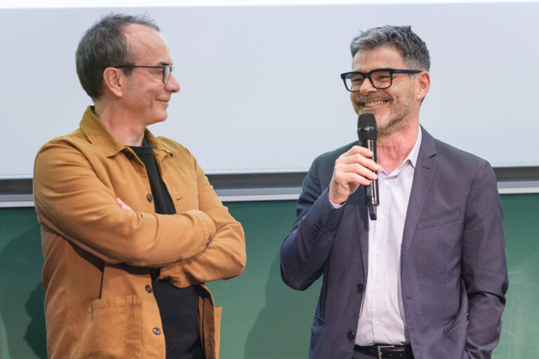 Julien Pansu et François Brouat lors de la conférence d'Éléonore Givry, révéler l'intelligence constructive.